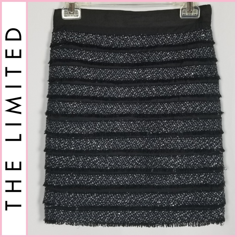 NWOT The Limited Mixed Media Tweed Layered Skirt